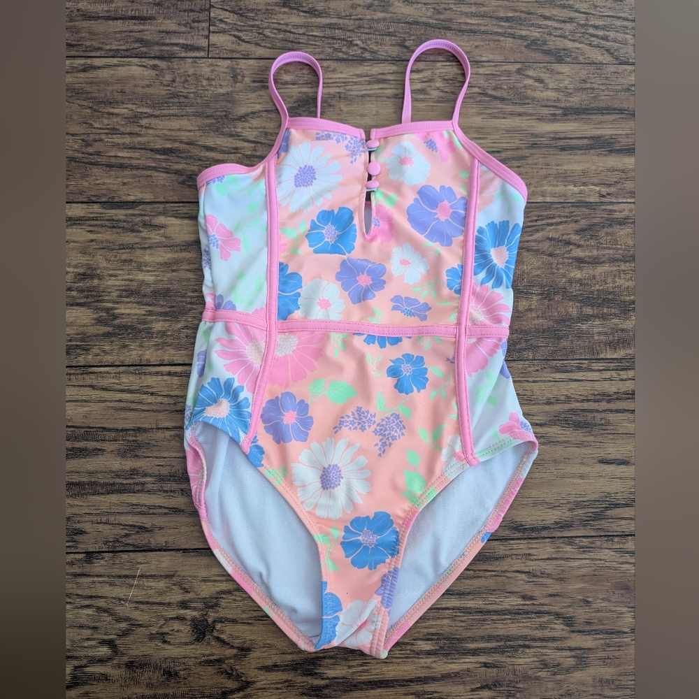 Paisley Lane Vibrant Floral Print One Piece Swim Suit